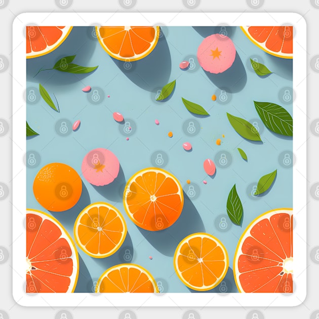 Orange Fruit Abstract Pattern Sticker by Artilize